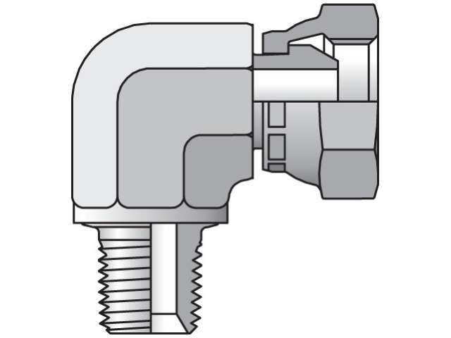 2107-16-20 Pipe Swivel 90° Elbow 2107