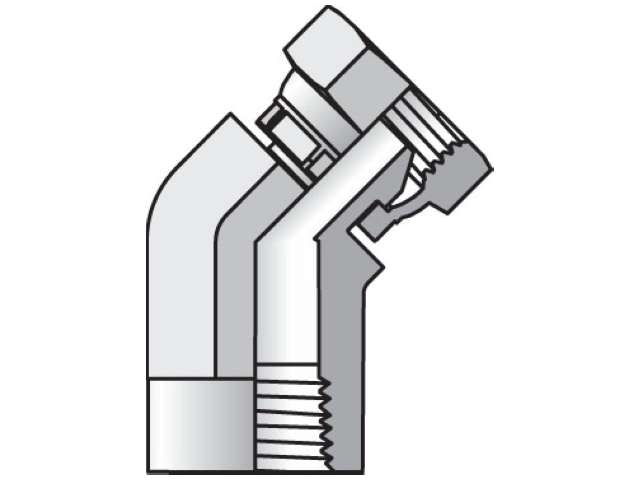 3207-12-12 Pipe Swivel 45° Elbow 3207