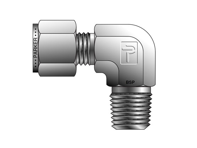 6MSEL6K-B A-LOK Inch Tube BSPT Male Elbow - MSEL