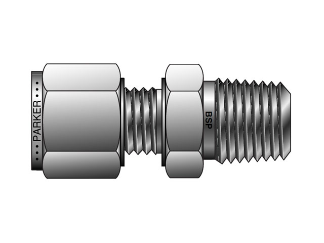 M10MSC1/2K-S A-LOK Metric Tube BSPT Male Connector - MSC