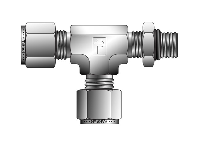 6-6-6 R5BZ-S CPI Inch Tube Male Tee SAE Straight Thread - R5BZ