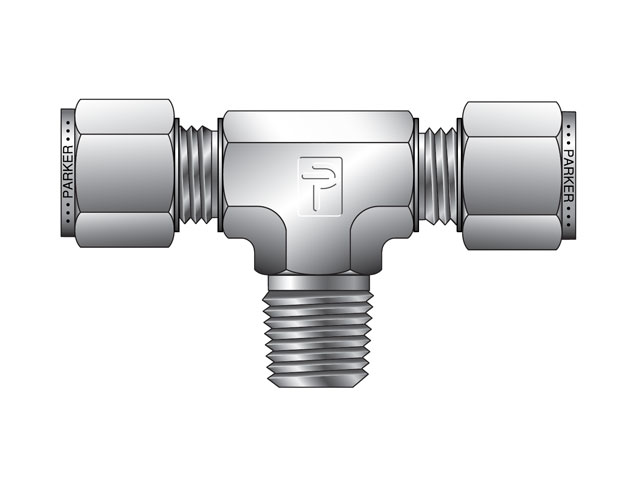 SBZ 12-12-1/4-S CPI Metric Tube NPT Male Tee - SBZ