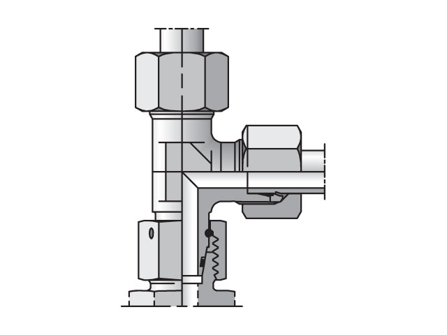 EL12LCF EO/EO-2 Tee, Swivel Nut Run - EL