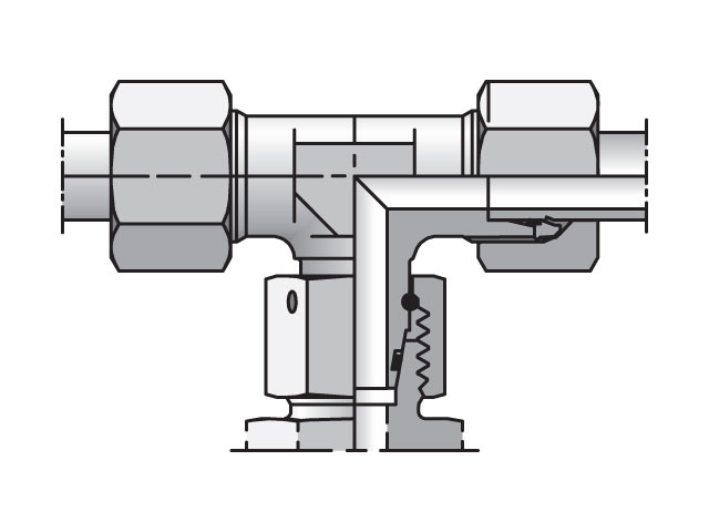 ET30SCF EO/EO-2 Tee, Swivel Nut Branch - ET