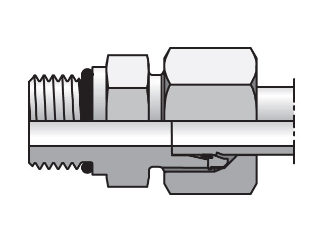 GE22L7/8UNFCF EO/EO-2 Straight, Male Connector - GE-UNF/UN
