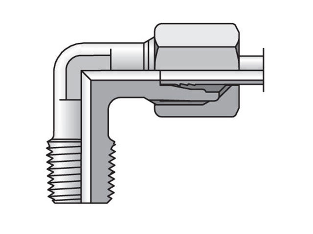 WE08L1/4NPTCF EO/EO-2 90° Elbow, Male Connector - WE-NPT
