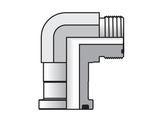 24 LOEQ1-S FKM Seal-Lok Flange 90° Flange Adapter LOEQ1