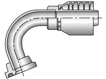 12U71-16-16 Parkrimp Permanent SAE Code 61 Flange Head - 110° Elbow 12U71-16-16 71 Series 12U71
