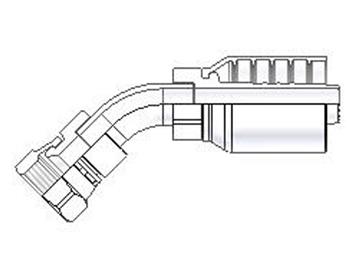 13778-12-12 Parkrimp Permanent Female JIC 37° - Swivel - 45° Elbow - Short Drop 13778-12-12 78 Series 13778