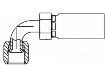 13957-4-2 Parkrimp Permanent Female JIC 37° - Swivel - 90° Elbow - Short Drop 13957-4-2 57 Series 13957
