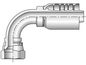 13977-16-16 Parkrimp Permanent Female JIC 37° - Swivel - 90° Elbow - Short Drop 13977-16-16 77 Series 13977