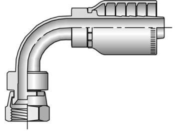 13978-16-16 Parkrimp Permanent Female JIC 37° - Swivel - 90° Elbow - Short Drop 13978-16-16 78 Series 13978