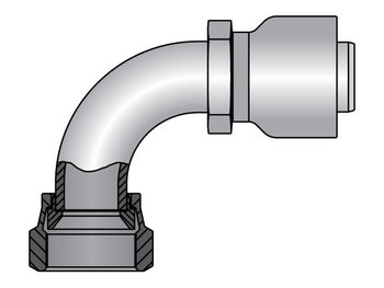 13993N-16-16 Parkrimp Permanent Female JIC 37° - Swivel - 90° Elbow - Short Drop 13993N-16-16 93 Series 13993N