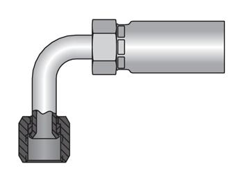 14156-10-8 Parkrimp Permanent Female JIC 37° - Swivel - 90° Elbow - Long Drop 14156-10-8 56 Series 14156