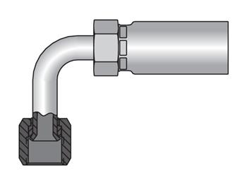 14158-8-8 Parkrimp Permanent Female JIC 37° - Swivel - 90° Elbow - Long Drop 14158-8-8 58 Series 14158