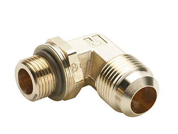 1495F-12-8 Parker 45° Flare Brass Flare Elbow to SAE Straight Thread - Ref. SAE J512 and J513 1495F-12-8 Flare Elbow to SAE Straight Thread 1495F