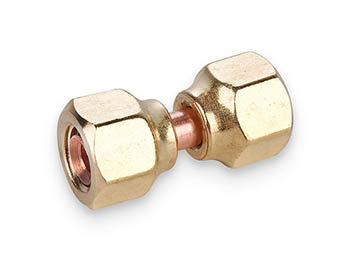 14FSV-8 Parker 45° Flare Brass Swivel Nut Valve Connector - Ref. SAE J512 and J513 010108 14FSV-8 Swivel Nut Valve Connector 14FSV