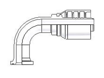 14N73-24-24 Parkrimp Permanent SAE Code 61 Flange Head - 90° Elbow - (5,000 psi) 14N73-24-24 73 Series 14N73