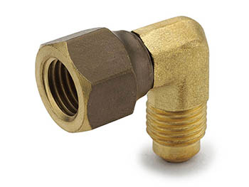 166FSV-8-8 Parker 45° Flare Brass 90° Swivel Elbow - Ref. SAE J512 and J513 166FSV-8-8 90° Swivel Elbow 166FSV