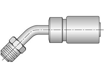 167HY-8-8 Parkrimp Permanent Male Inverted SAE 45° - Swivel - 45° Elbow 167HY-8-8 HY Series 167HY