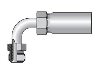 16956-6-6 Parkrimp Permanent Male Inverted SAE 45° - Swivel - 90° Elbow 16956-6-6 56 Series 16956