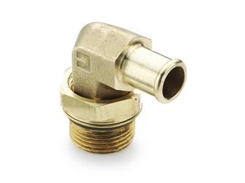 1695HB-6-4 Parker Brass Beaded Hose Barb Elbow to SAE Straight Thread 1695HB-6-4 Beaded Hose Barb Elbow to SAE Straight Thread 1695HB