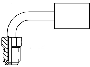 16992-3-3C Parkrimp Permanent Male Inverted SAE 45° - Swivel - 90° Elbow 16992-3-3C 92 Series 16992