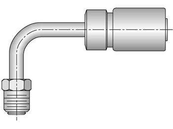 169HY-3-4 Parkrimp Permanent Male Inverted SAE 45° - Swivel - 90° Elbow 169HY-3-4 HY Series 169HY
