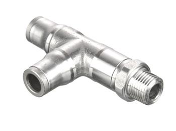171PLS-6M-2R Metric-BSPT Male Run Tee Swivel - Push-to-Connect Fitting 171PLS-6M-2R Prestolok PLS Series 171PLS - Metric-BSPT