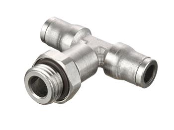 172PLM-8M-4G Metric-BSPP/Metric Male Branch Tee Swivel - Push-to-Connect Fitting 172PLM-8M-4G Prestolok PLM Series 172PLM - Metric-BSPP/Metric