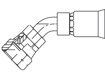 17791N-6-6 Parkrimp Permanent Female SAE 45° - Swivel - 45° Elbow 17791N-6-6 91N Series 17791N