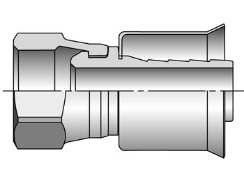 17B25-8-8B Parkrimp Permanent Female Air Brake Jounce Line - Swivel - Straight 17B25-8-8B 25 Series 17B25