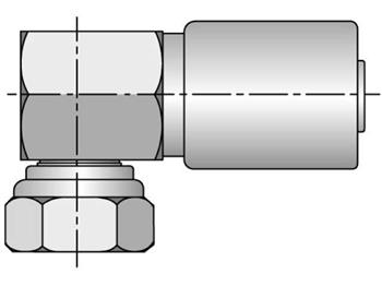 193HY-6-6 Parkrimp Permanent Female JIC 37˚ - Swivel - 90˚ Elbow - (Block Type) 193HY-6-6 HY Series 193HY