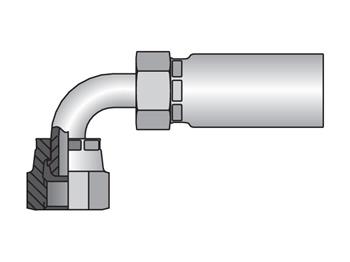 1B255-8-8 Parkrimp Permanent Female BSP Parallel Pipe - Swivel - 90° Elbow (60° Cone) 1B255-8-8 55 Series 1B255