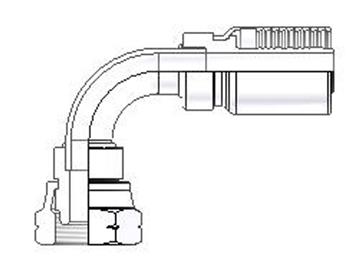 1C8HY-8-4 Parkrimp Permanent Female Metric S - Swivel - 90° Elbow (Ball Nose) 1C8HY-8-4 HY Series 1C8HY