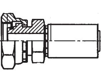 1C956-12-5 Parkrimp Permanent Female Metric S - Swivel - Straight (24° Cone with O-Ring) 1C956-12-5 56 Series 1C956