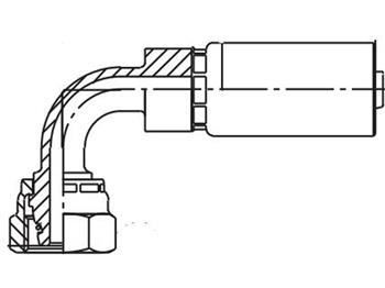 1CF56-22-12 Parkrimp Permanent Metric Female Light Swivel 90 Elbow With 24 Cone/O-Ring 1CF56-22-12 56 Series 1CF56