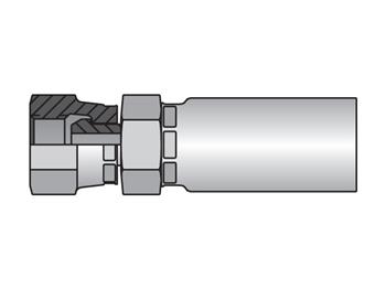 1GU58-8-10 Parkrimp Permanent Female BSP Parallel Pipe - Swivel - Straight (60° Cone) 1GU58-8-10 58 Series 1GU58