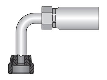 1J156-12-12 Parkrimp Permanent Female Seal-Lok - Swivel - 90° Elbow - Long Drop 1J156-12-12 56 Series 1J156