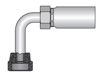 1J158-16-16 Parkrimp Permanent Female Seal-Lok - Swivel - 90° Elbow - Long Drop 1J158-16-16 58 Series 1J158