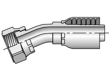 1J643-6-6 Parkrimp Permanent Female Seal Lok Swivel 22-1/2 Elbow 1J643-6-6 43 Series 1J643