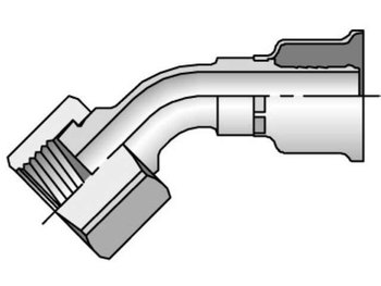 1J726-20-20 Parkrimp Permanent Female Seal-Lok - Swivel - 45° Elbow 1J726-20-20 26 Series 1J726