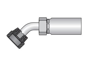 1J756-8-8 Parkrimp Permanent Female Seal-Lok - Swivel - 45° Elbow 1J756-8-8 56 Series 1J756