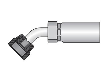 1J758-12-12 Parkrimp Permanent Female Seal-Lok - Swivel - 45° Elbow 1J758-12-12 58 Series 1J758