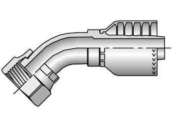 1J771-12-12 Parkrimp Permanent Female Seal-Lok - Swivel - 45° Elbow 1J771-12-12 71 Series 1J771