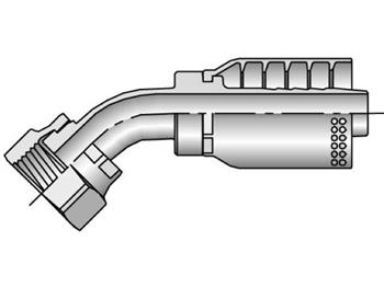 1J773-12-12 Parkrimp Permanent Female Seal-Lok - Swivel - 45° Elbow 1J773-12-12 73 Series 1J773