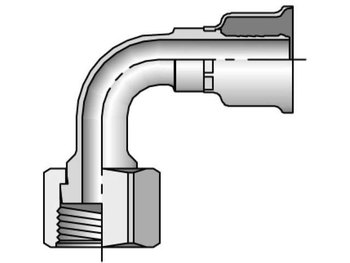1J926-12-12 Parkrimp Permanent Female Seal-Lok - Swivel - 90° Elbow - Short Drop 1J926-12-12 26 Series 1J926