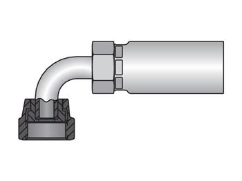 1J956-6-4 Parkrimp Permanent Female Seal-Lok - Swivel - 90° Elbow - Short Drop 1J956-6-4 56 Series 1J956