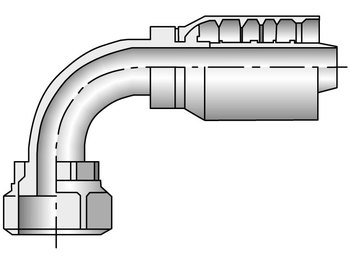 1J977-16-16 Parkrimp Permanent Female Seal-Lok - Swivel - 90° Elbow - Short Drop 1J977-16-16 77 Series 1J977
