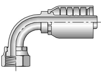1J979-16-16 Parkrimp Permanent Female Seal-Lok - Swivel - 90° Elbow - Short Drop 1J979-16-16 79 Series 1J979